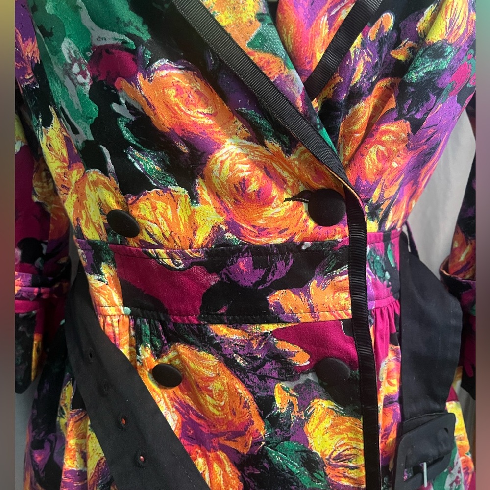 Floral trench coat size M NWOT - Picture 7 of 14